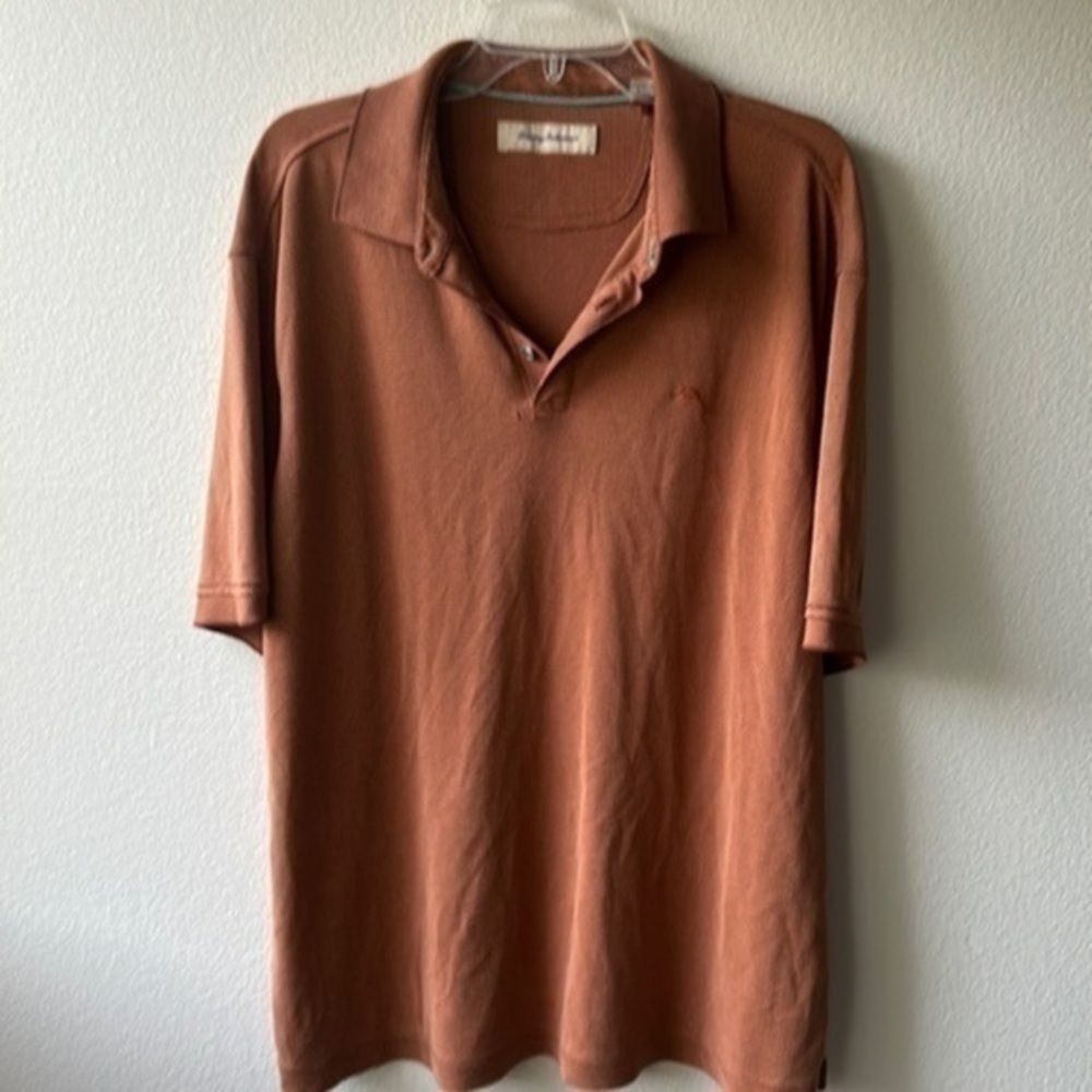 Tommy Bahama shirt super soft like new size XL Autumn orange color Polo